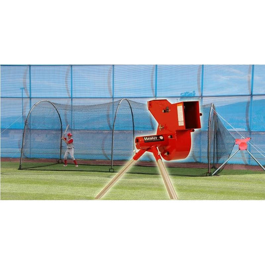 Heater Combo Pitching Machine w/ Xtender 24' Batting Cage HTRCMB899NBF