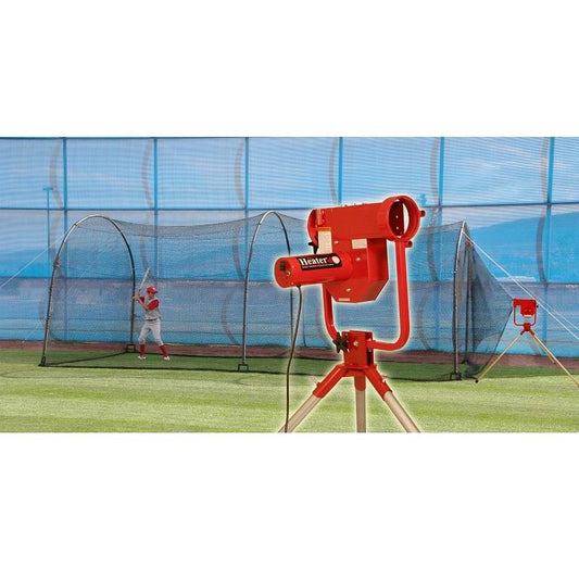 Heater Pro Curveball Baseball Pitching Machine w/ Xtender 24' Batting Cage HTRPRO799NBF