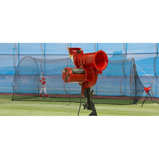 Heater Sports PowerAlley Lite Curveball Baseball Pitching Machine w/ 22' Batting Cage PA349