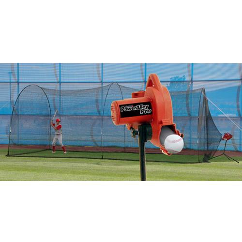 Heater Sports PowerAlley Pro Pitching Machine w/ 22' Batting Cage PAPRO349