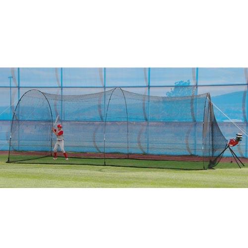 Heater Sports BaseHit Pitching Machine w/ PowerAlley 22' Batting Cage BH399