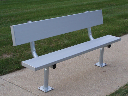 15' Surface Mount Team Bench W/ Back