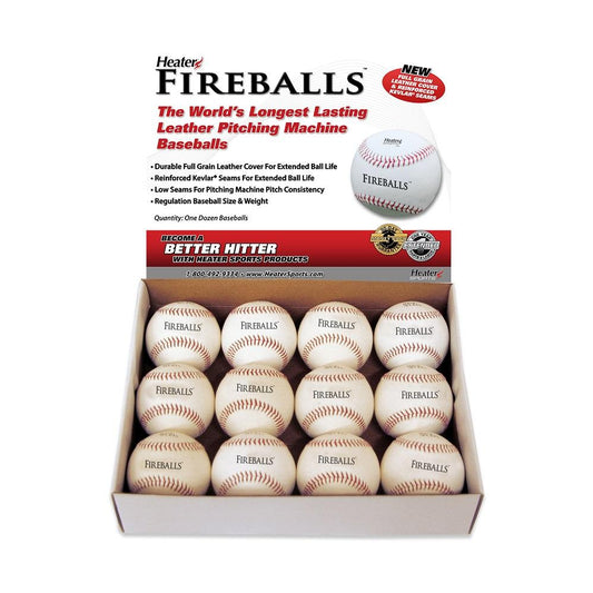 Heater Sports Fireball Leather Pitching Machine Baseballs (12 balls) PMBL44_TOP_GRAIN