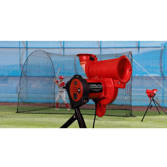 Heater Sports PowerAlley Lite Pitching Machine w/ HomeRun 12' Batting Cage SP199