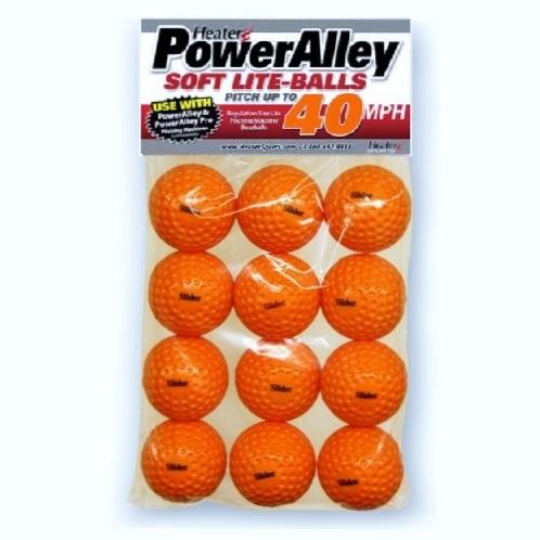 Heater Sports PowerAlley 40 MPH Orange Soft Lite Pitching Machine Baseballs