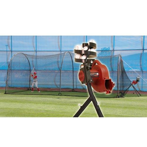 Heater Sports BaseHit Pitching Machine w/ Xtender 24' Batting Cage BH499