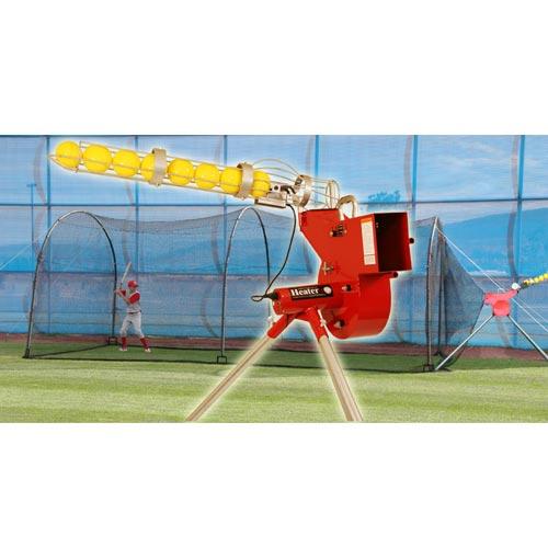 Heater Combo Pitching Machine w/ Xtender 24' Batting Cage HTRCMB899