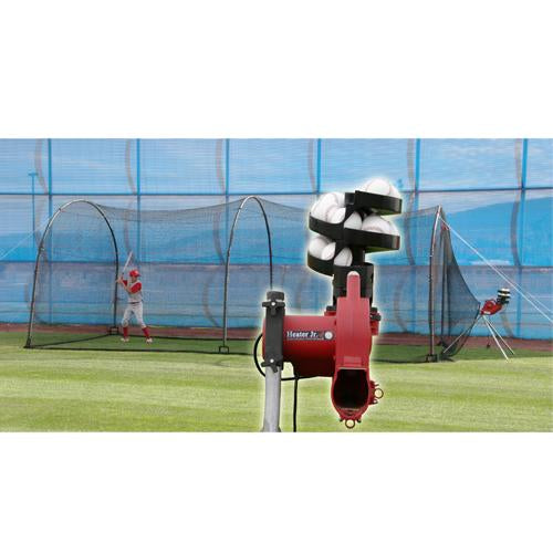 Heater Sports Jr. Baseball Pitching Machine w/ Xtender 24' Batting Cage BSC599
